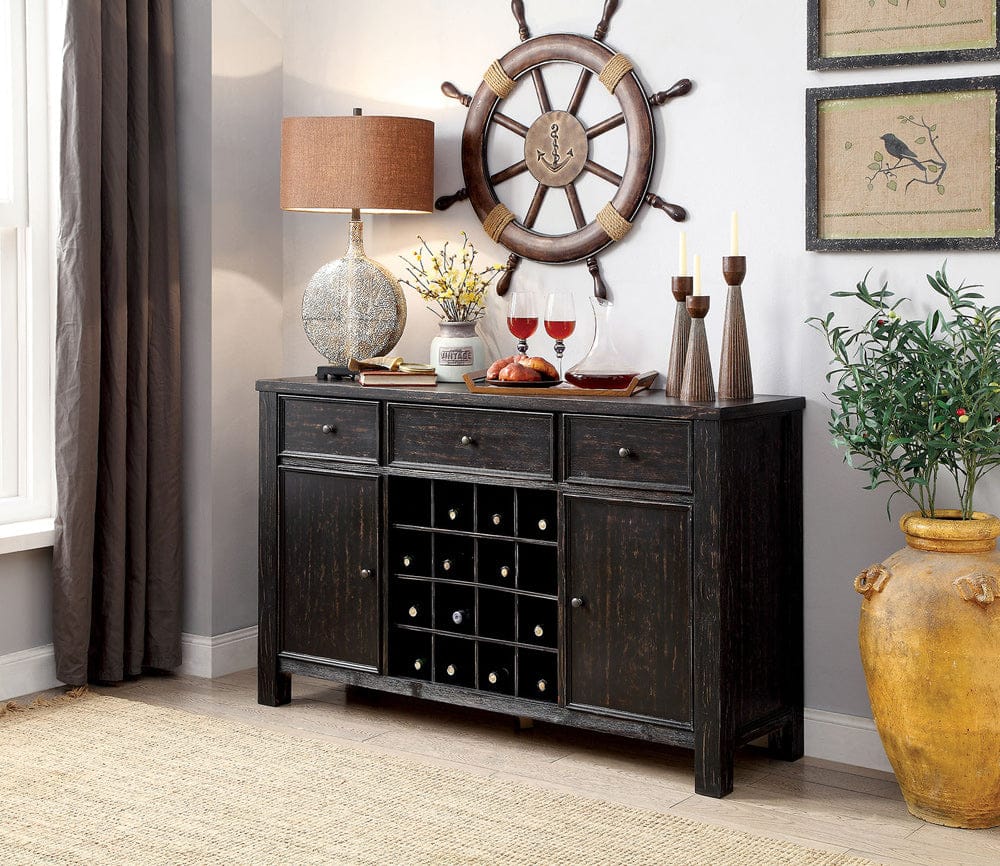 Furniture of America - Sania Iii 7 Pc. Sq Counter Ht. Table Set in Antique Black/Ivory - CM3324BKPT54-3564-7P View 7