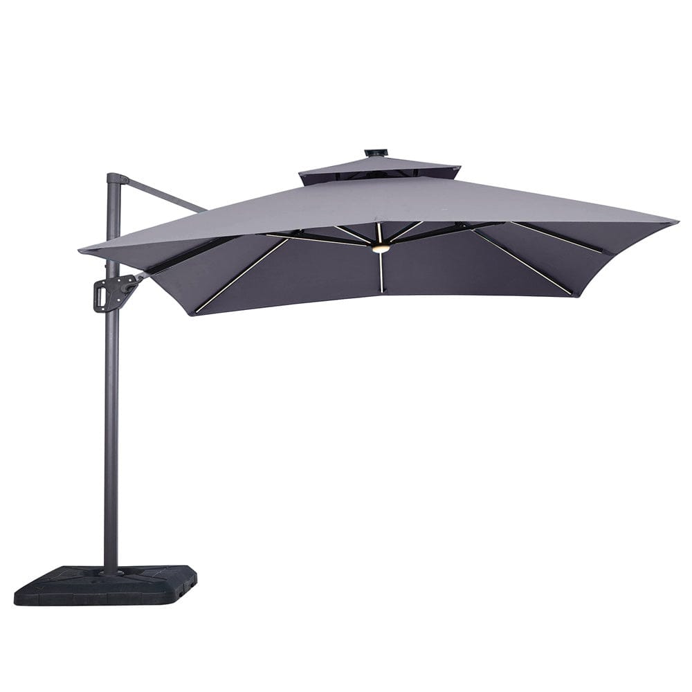 Furniture of America - Sano 10' SQ Umbrella with Base in Gray - LA-A015GY+BASE View 1