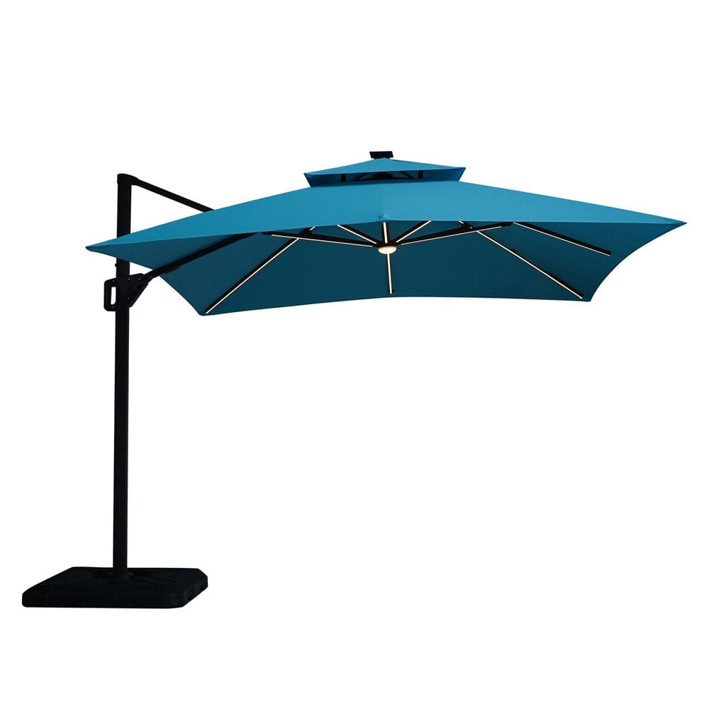 Furniture of America - Sano 10' SQ Umbrella with Base in Teal - LA-A015TL+BASE View 1