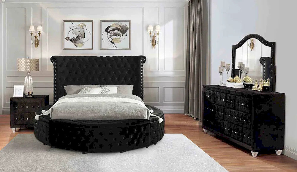 Furniture of America - Sansom - 3 Pc. Queen Bedroom Set - Black - CM7178BK-Q-4PC view 1