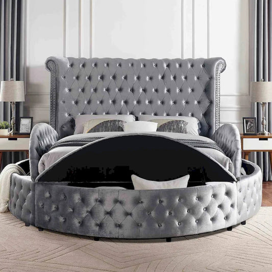 Furniture of America - Sansom - 4 Pc. Queen Bedroom Set w/ 2NS - Gray - CM7178GY-Q-5PC-2NS view 2