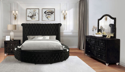 Furniture of America - Sansom E.King Bed in Black - CM7178BK-EK-BED View 2