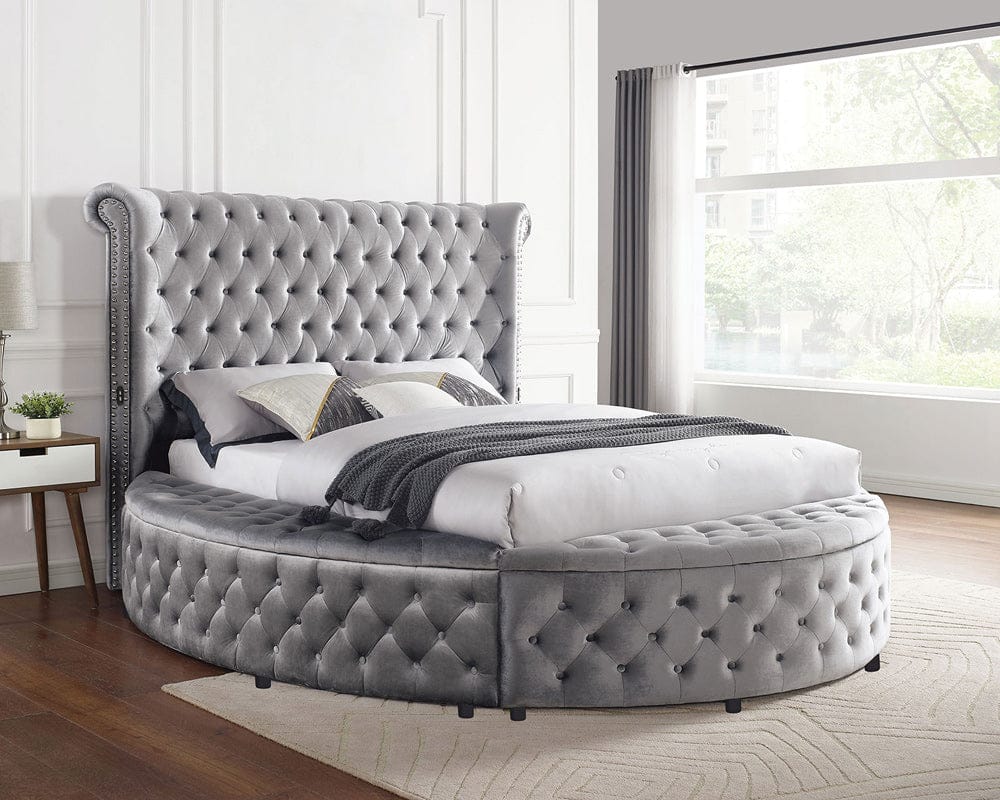 Furniture of America - Sansom E.King Bed in Gray - CM7178GY-EK-BED View 1