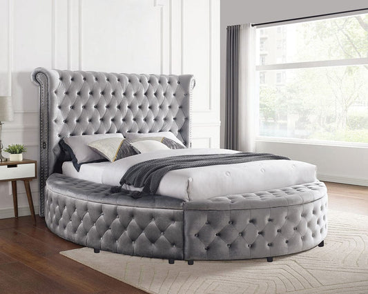 Furniture of America - Sansom E.King Bed in Gray - CM7178GY-EK-BED View 1