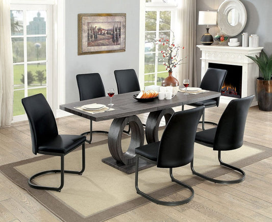 Furniture of America - Saskia 7 Pc. Dining Table Set in Gray - CM3918T-7PC View 1