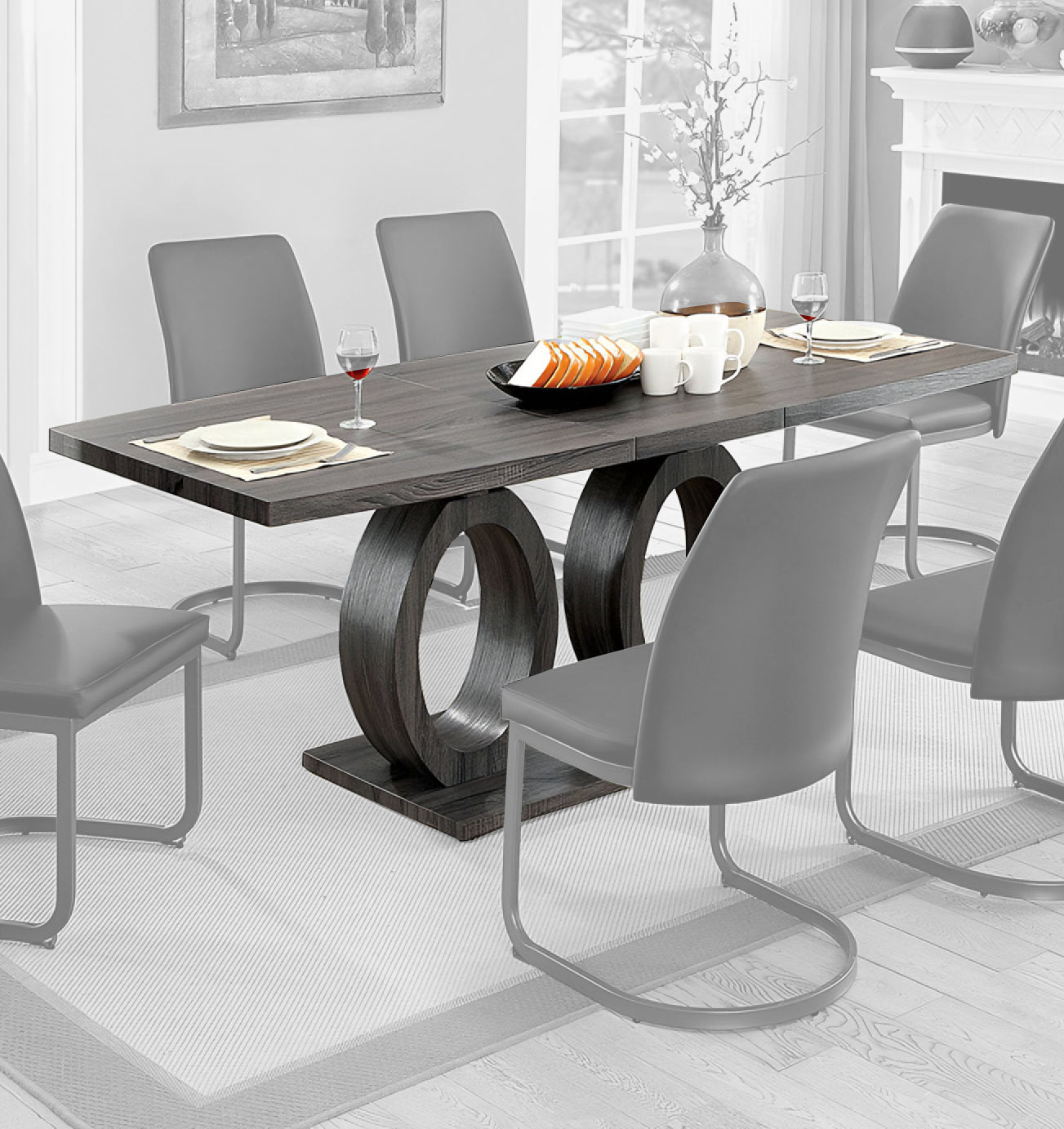 Furniture of America - Saskia Dining Table in Gray - CM3918T-TABLE View 1
