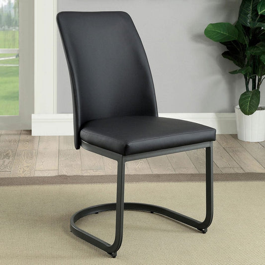 Furniture of America - Saskia Side Chair Set of 2 in Dark Gray/Black - CM3918SC-2PK View 1