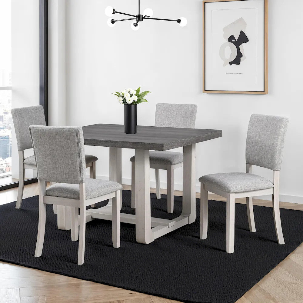 Furniture of America - Sauro - 4 Pc. Dining Table Set - Gray - SL3405GY-T-5PC view 1