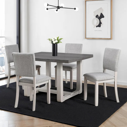 Furniture of America - Sauro - 4 Pc. Dining Table Set - Gray - SL3405GY-T-5PC view 1