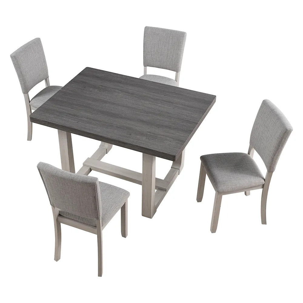Furniture of America - Sauro - 4 Pc. Dining Table Set - Gray - SL3405GY-T-5PC view 3