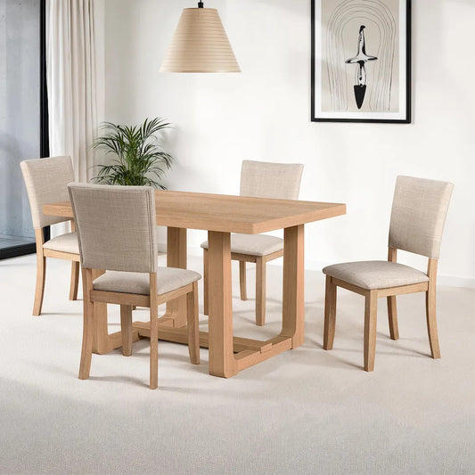 Furniture of America - Sauro - 4 Pc. Dining Table Set - Natural - SL3405NT-T-5PC view 1