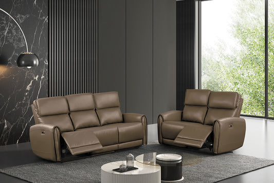 Furniture of America - Schlieren Power Sofa + Loveseat in Light Brown - FM6012LB-PM-2PC View 1
