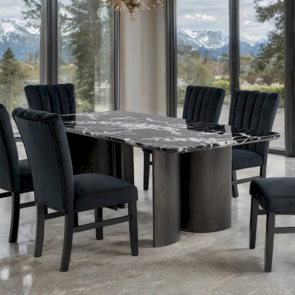 Furniture of America - Selsey - Dining Table (Black Stone Top) - FM34007BK-T view 4