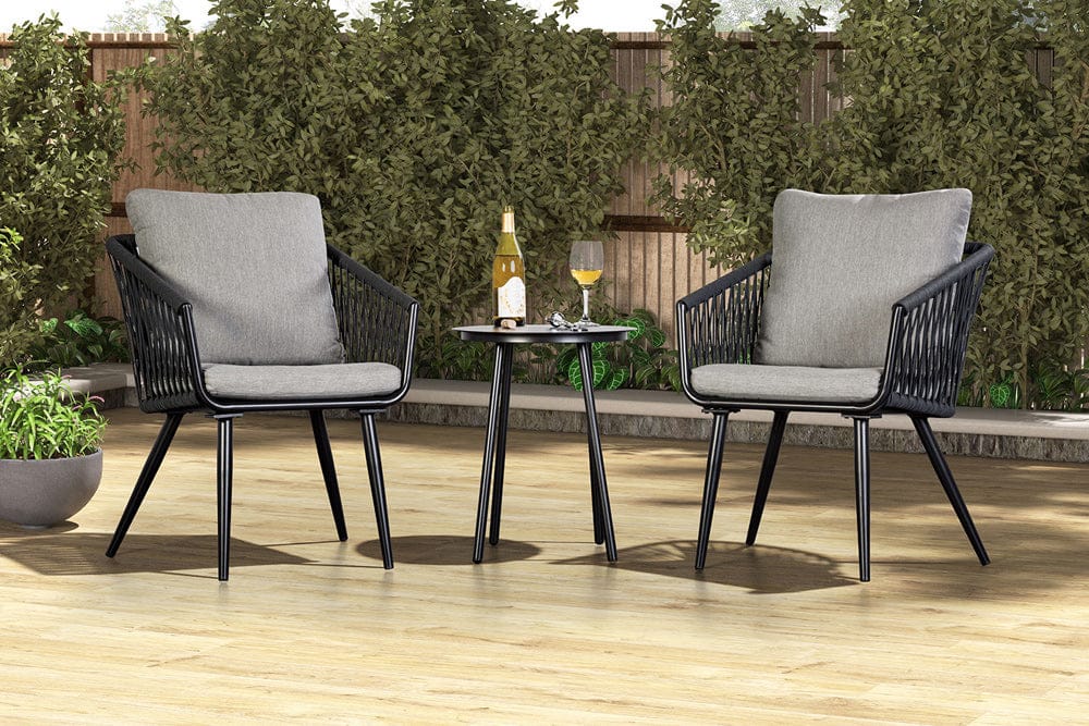 Furniture of America - Shani 3 Pc. Conversation Set in Light Gray/Black - LA-A016LG-3PK View 1