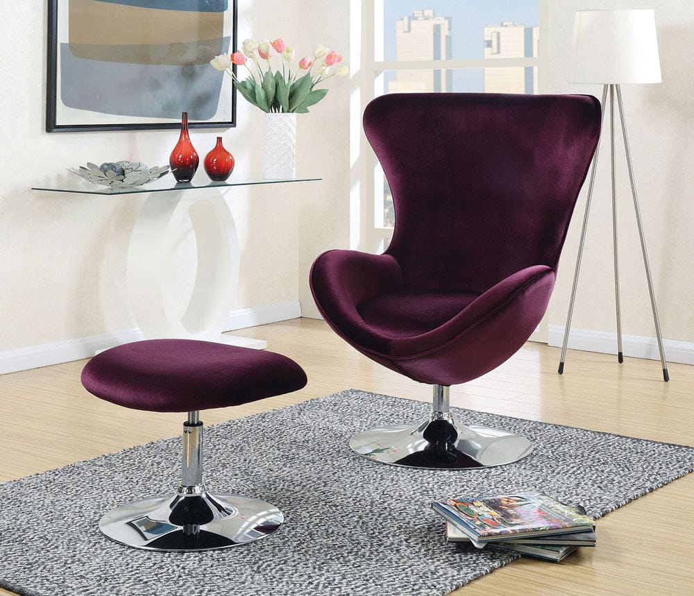 Furniture of America - Shelia Chair w/ Ottoman in Purple - CM-AC6841 View 1