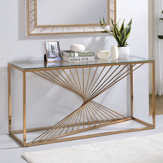Furniture of America - Sherbrooke Sofa Table in Gold - CM-AC387 View 1
