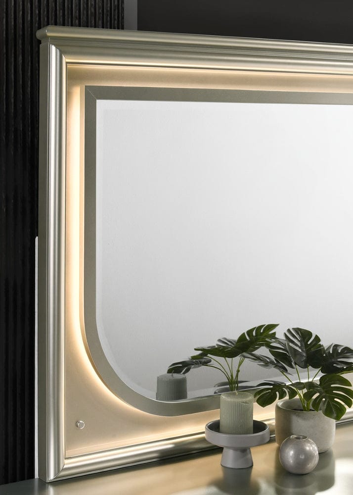 Furniture of America - Sheridan Mirror w/ LED in Silver - FM72080SV-M View 2