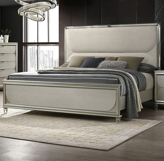 Furniture of America - Sheridan Queen Bed in Dark Walnut/White - FM72080SV-Q-BED View 1