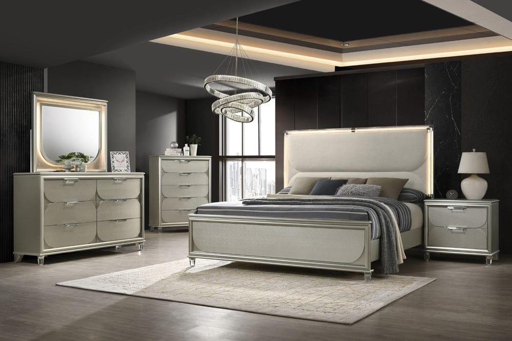 Furniture of America - Sheridan Queen Bed in Dark Walnut/White - FM72080SV-Q-BED View 2