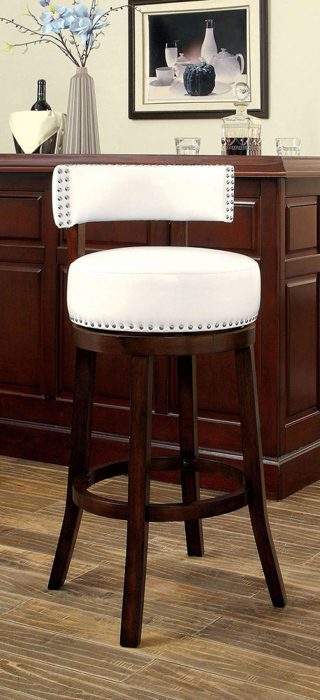Furniture of America - Shirley 25" Bar Stool in Dark Oak/White - CM-BR6251WH-24-2PK View 1