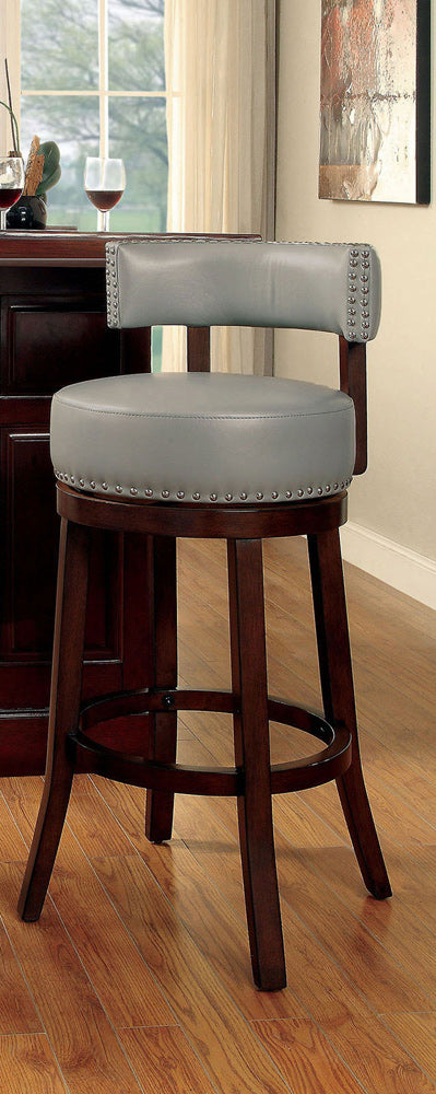Furniture of America - Shirley 30" Bar Stool in Dark Oak/Gray - CM-BR6251GY-29-2PK View 1