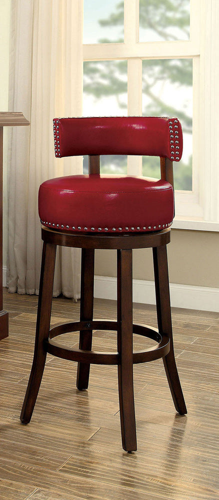 Furniture of America - Shirley 30" Bar Stool in Dark Oak/Red - CM-BR6251RD-29-2PK View 1
