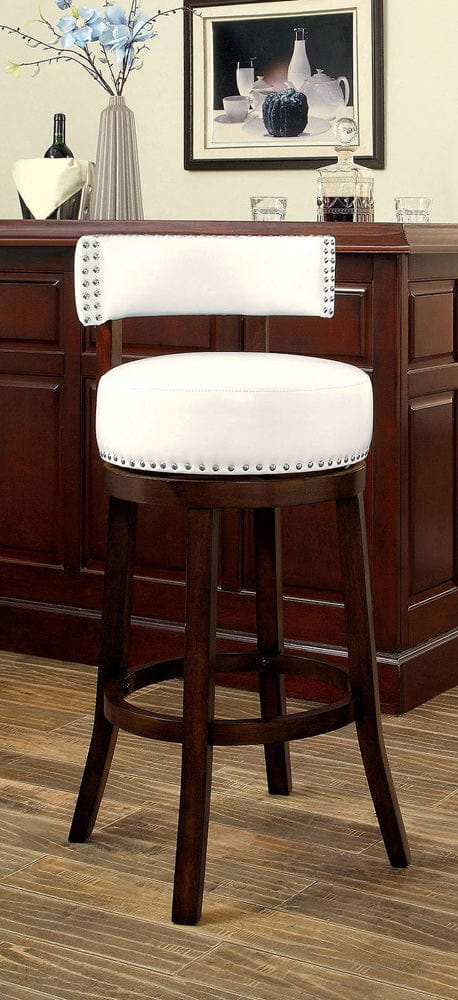 Furniture of America - Shirley 30" Bar Stool in Dark Oak/White - CM-BR6251WH-29-2PK View 1