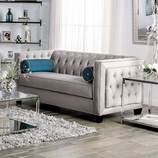 Furniture of America - Silvan Loveseat in Gray - SM2283-LV View 1