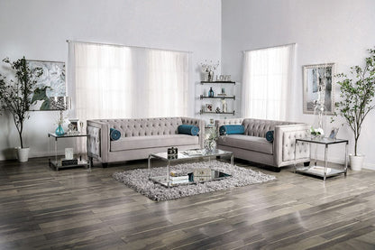 Furniture of America - Silvan Sofa + Loveseat in Gray - SM2283-2PC View 1