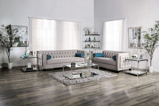 Furniture of America - Silvan Sofa + Loveseat in Gray - SM2283-2PC View 1