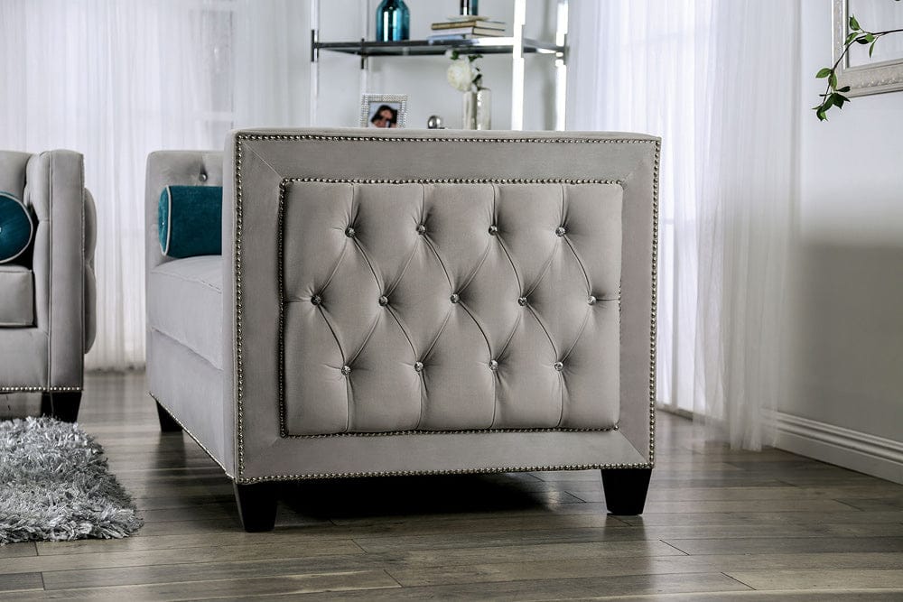 Furniture of America - Silvan Sofa + Loveseat in Gray - SM2283-2PC View 4