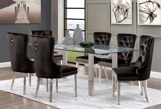 Furniture of America - Silvestri Dining Table in Chrome - FM37000SV-T-TABLE View 2