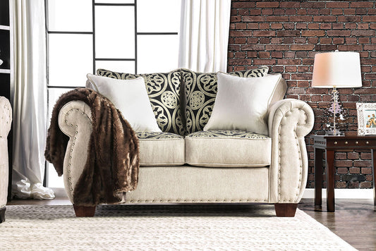 Furniture of America - Sinatra Loveseat in Light Mocha/Navy/Champagne - SM6152-LV View 1