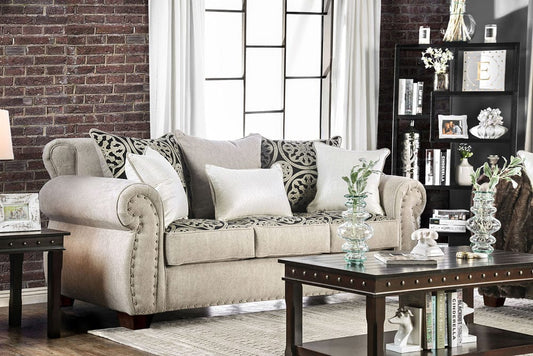 Furniture of America - Sinatra Sofa in Light Mocha/Navy/Champagne - SM6152-SF View 1