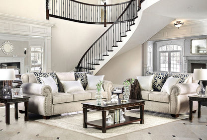 Furniture of America - Sinatra Sofa + Loveseat in Light Mocha/Navy/Champagne - SM6152-2PC View 1