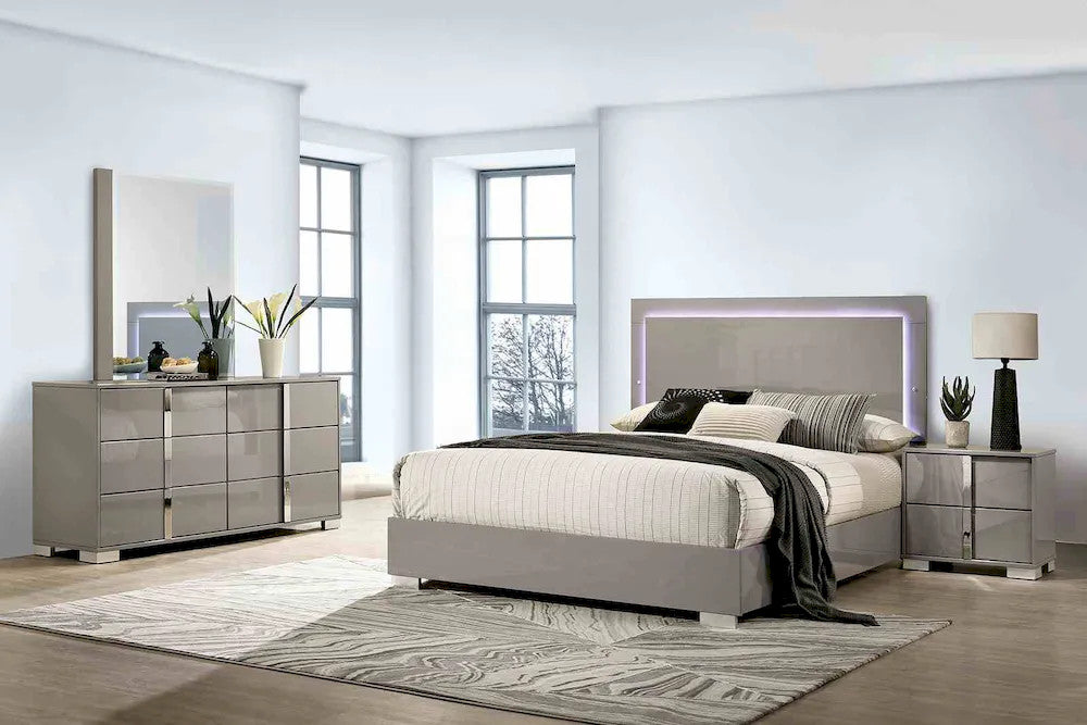 Furniture of America - Sinistra - 3 Pc. Queen Bedroom Set - Light Taupe - FM7211BG-Q-4PC view 1