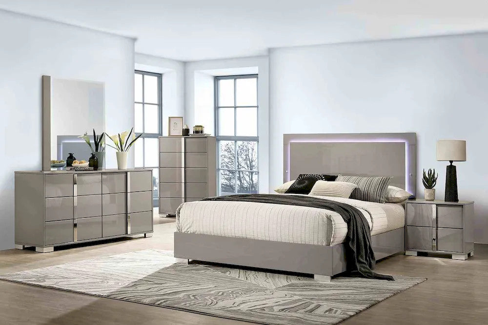 Furniture of America - Sinistra - 4 Pc. Queen Bedroom Set w/ Chest - Light Taupe - FM7211BG-Q-5PC-CHEST view 1