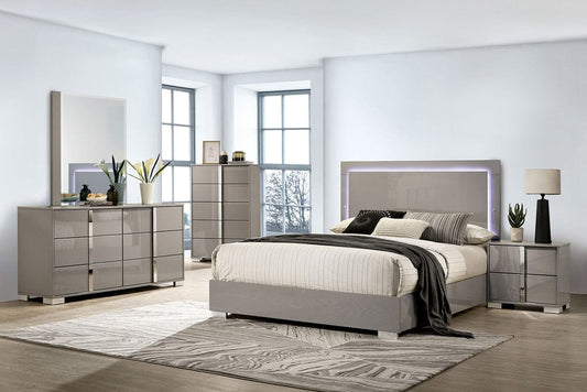Furniture of America - Sinistra Queen Bed in Light Taupe - FM7211BG-Q-BED View 2