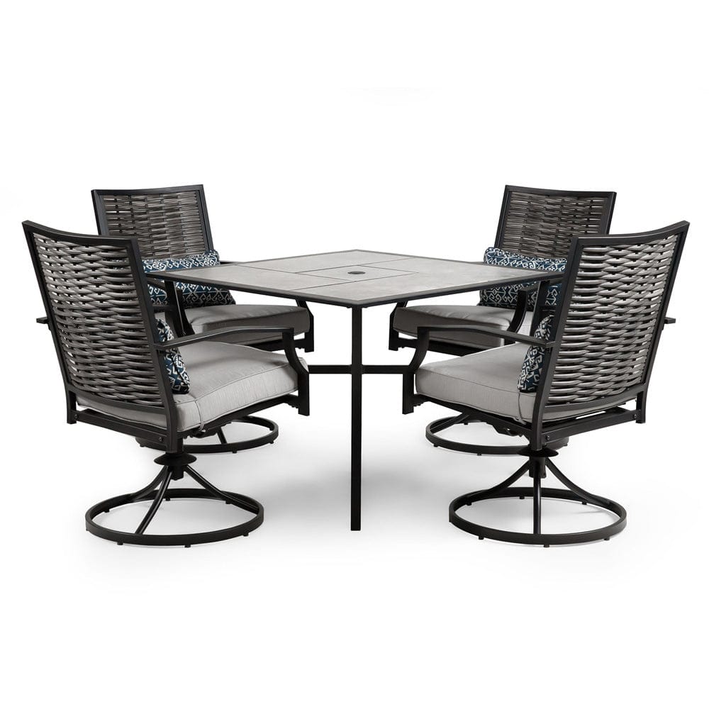 Furniture of America - Sintra 5 Pc. Patio Dining Set With Swivel Chairs in Black/Gray - GM-2012-5PC-10 View 1