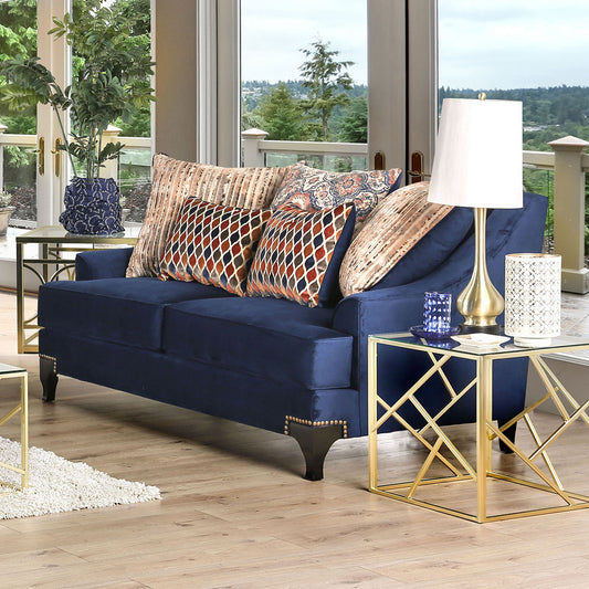 Furniture of America - Sisseton Loveseat in Navy - SM2210-LV View 1