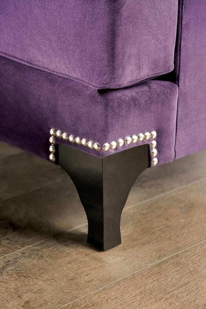 Furniture of America - Sisseton Loveseat in Purple - SM2208-LV View 4