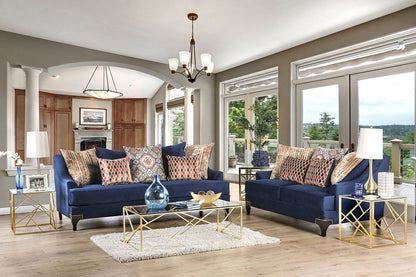 Furniture of America - Sisseton Sofa + Loveseat in Navy - SM2210-2PC View 1