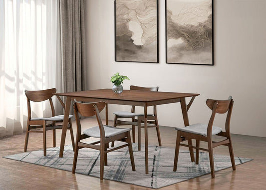 Furniture of America - Skien 5 Pc. Dining Table Set in Walnut - FM3210WN-T-5PC View 1