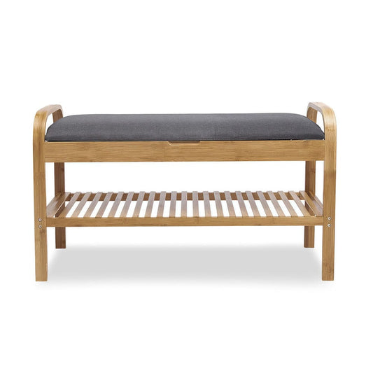 Furniture of America - Skipper Shoe Storage Bench in Natural/Gray - GM-5002 View 1