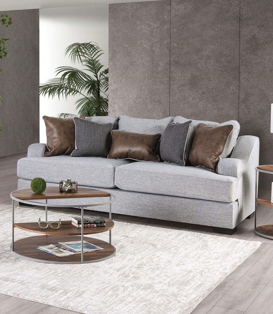 Furniture of America - Skyline Sofa in Light Gray/Brown - SM1211-SF View 1