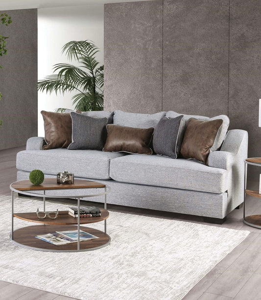 Furniture of America - Skyline Sofa in Light Gray/Brown - SM1211-SF View 1