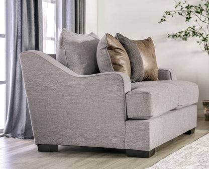 Furniture of America - Skyline Sofa + Loveseat in Light Gray/Brown - SM1211-2PC View 8