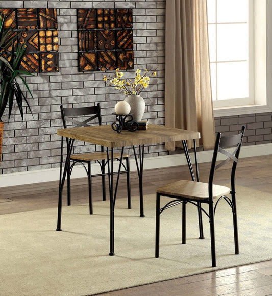 Furniture of America - Slingsbury 3 Pc. 29" Dining Table Set in Dark Bronze/Natural - CM3279T-29-3PK View 1