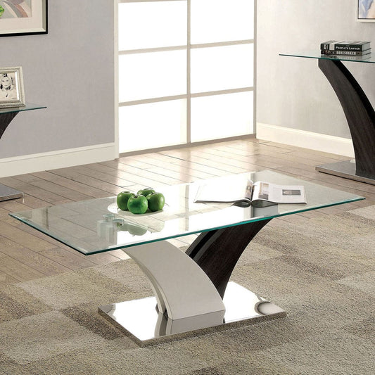 Furniture of America - Sloane Coffee Table in White/Dark Gray/Chrome - CM4244C-TABLE View 1