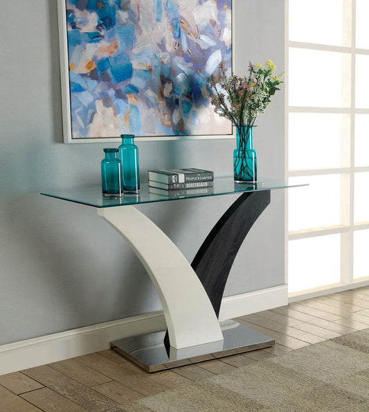 Furniture of America - Sloane Sofa Table in White/Dark Gray/Chrome - CM4244S-TABLE View 1